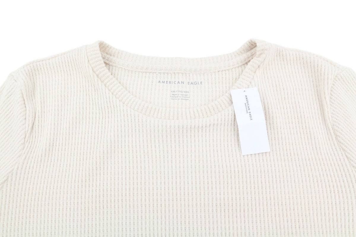 American Eagle Outfitters Men Sweatshirt 2xl Light Cream Soft Crew Neck Pull On