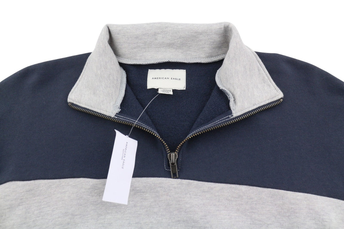 American Eagle Outfitters Hanorac pentru femei, culoare galbenă, cu jumătate de fermoar, gât supradimensionat