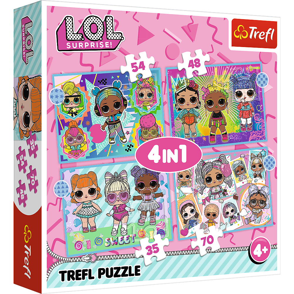 Puzzle - 4w1 - Poznaj Laleczki / Mga Lol Surprise! Trefl 34613