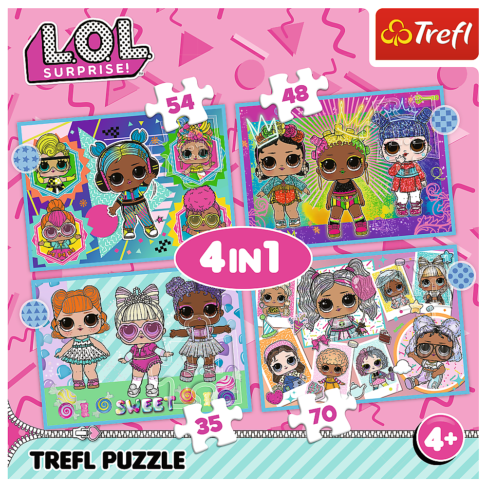 Puzzle - 4w1 - Poznaj Laleczki / Mga Lol Surprise! Trefl 34613
