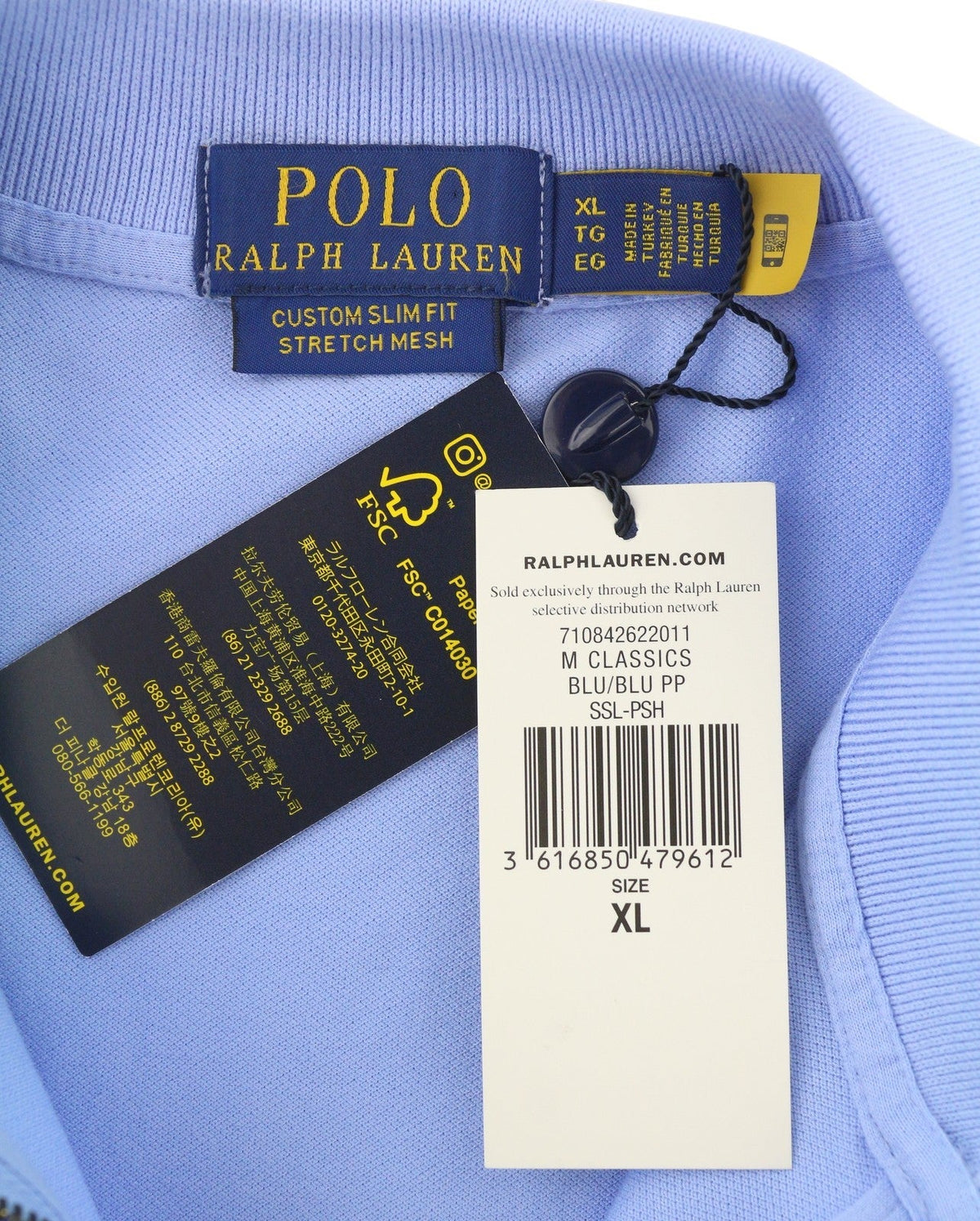 Blue Cotton Polos