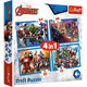 Puzzle - 4 In 1 - Brave Avengers Trefl 34386