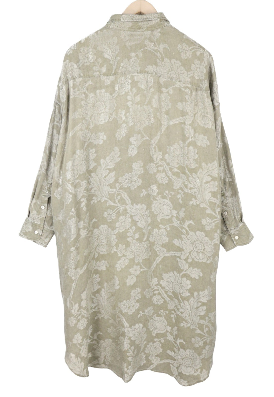 R13 Vestido Camisero Jumbo Mujer Dressolive Mezcla De Lino Floral Rrp1295 Ps26