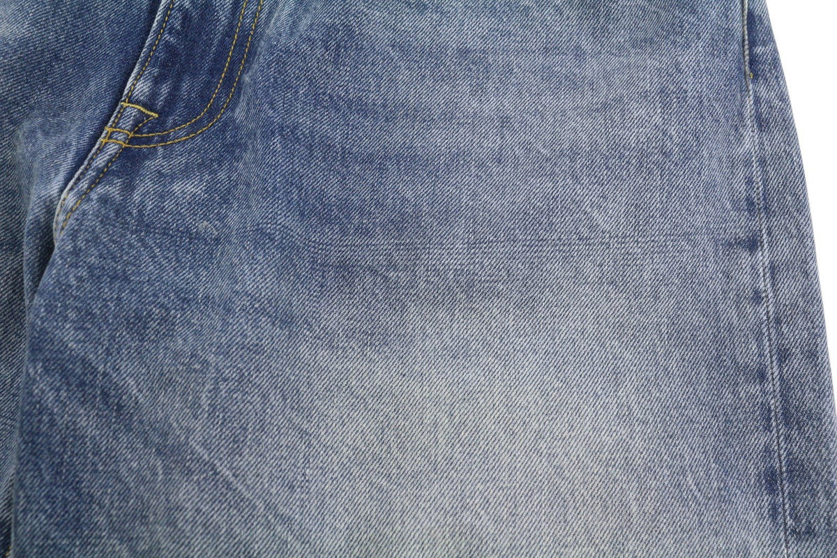 Vaqueros R13 X-bf con puños para mujer 29 Jasper Blue Whiskers Faded Cropped