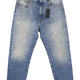 Vaqueros R13 X-bf con puños para mujer 29 Jasper Blue Whiskers Faded Cropped