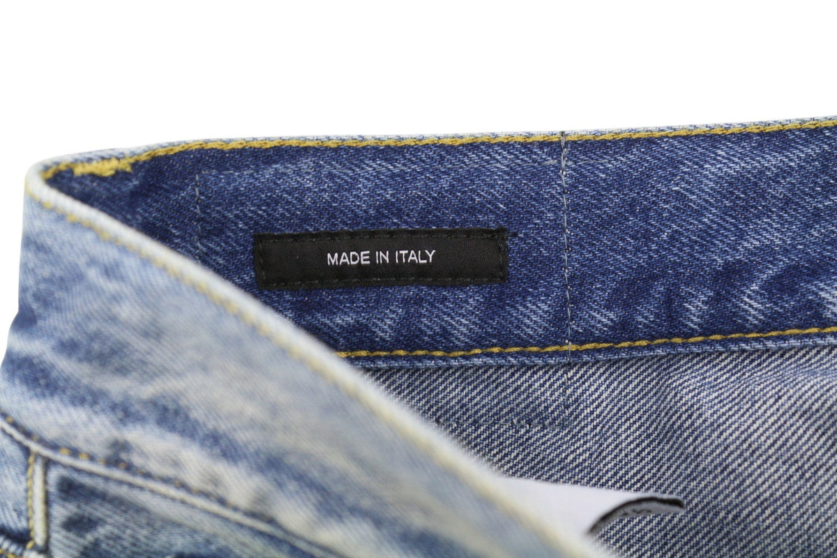 Vaqueros R13 X-bf con puños para mujer 29 Jasper Blue Whiskers Faded Cropped