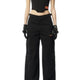 Heron Preston Vintage Wash Canvas Cargo Noir Femme Pantalonw35 Low Rrp649