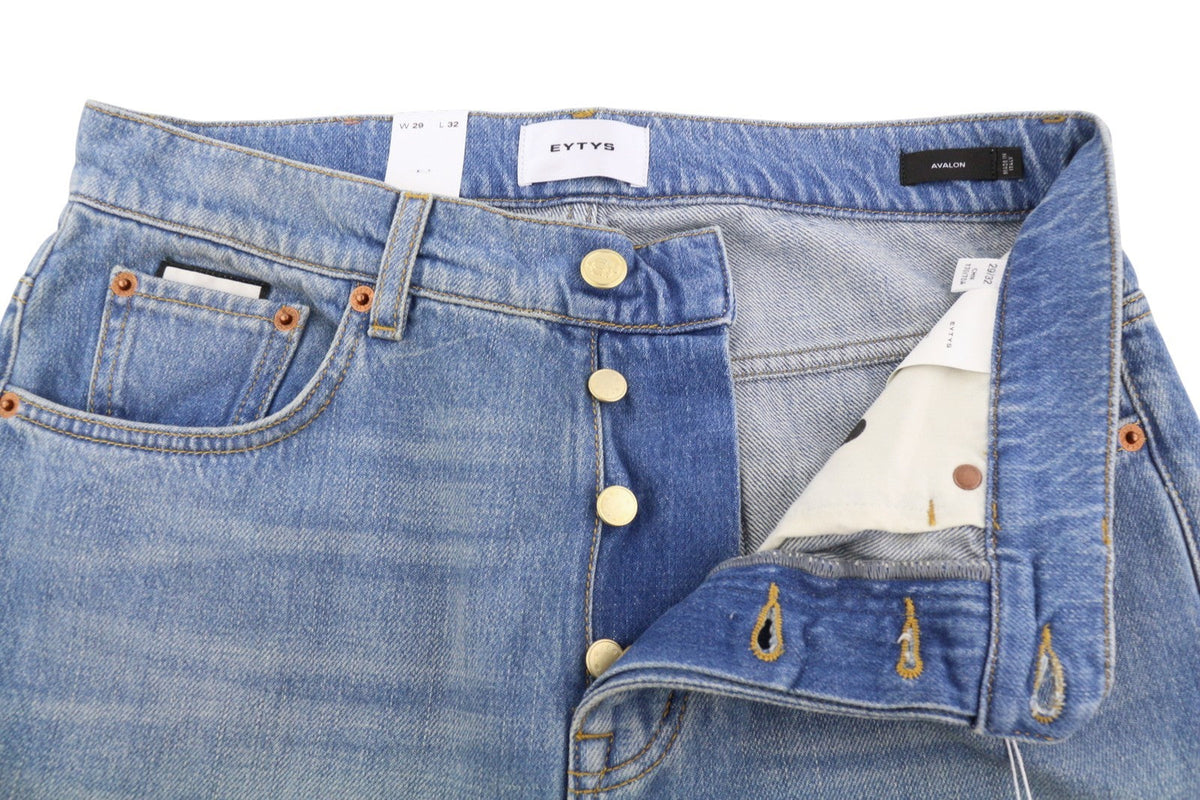 Eytys Avalon Torn Indigo Cropped Bootcut Donna Jeansmen Unisex Rrp370