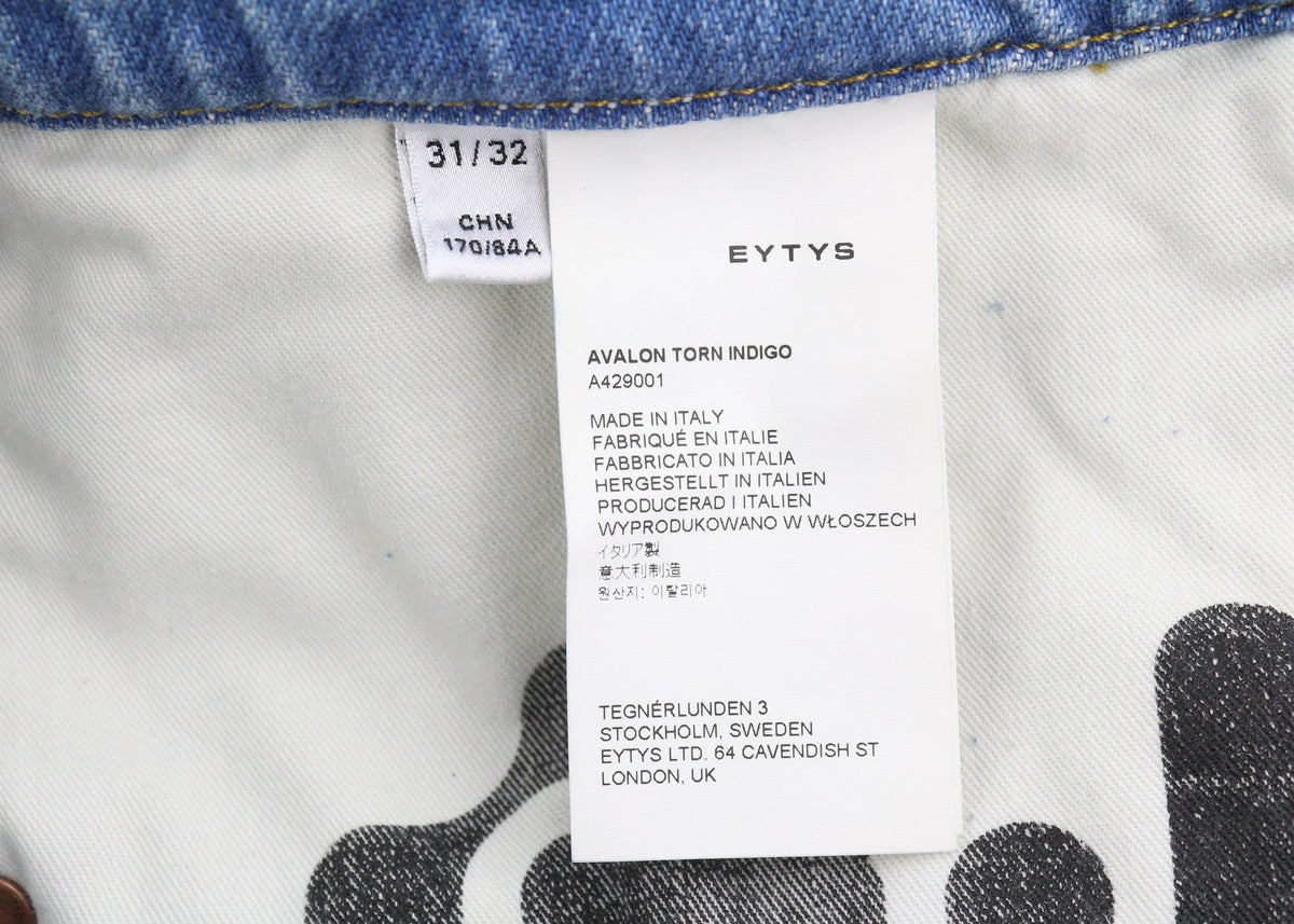 Eytys Avalon Torn Indigo Cropped Bootcut Dames Jeans heren Unisex Rrp370
