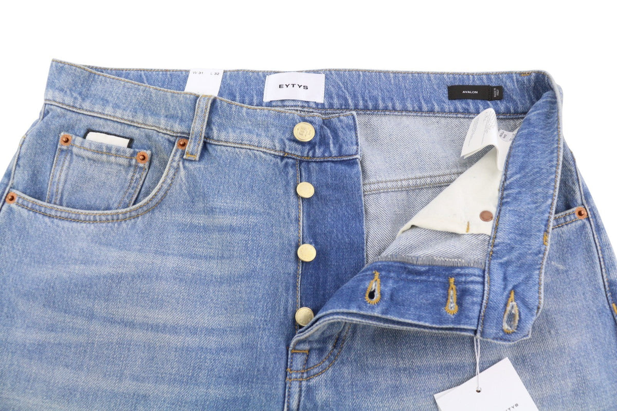 Eytys Avalon Torn Indigo Cropped Bootcut Dames Jeans heren Unisex Rrp370