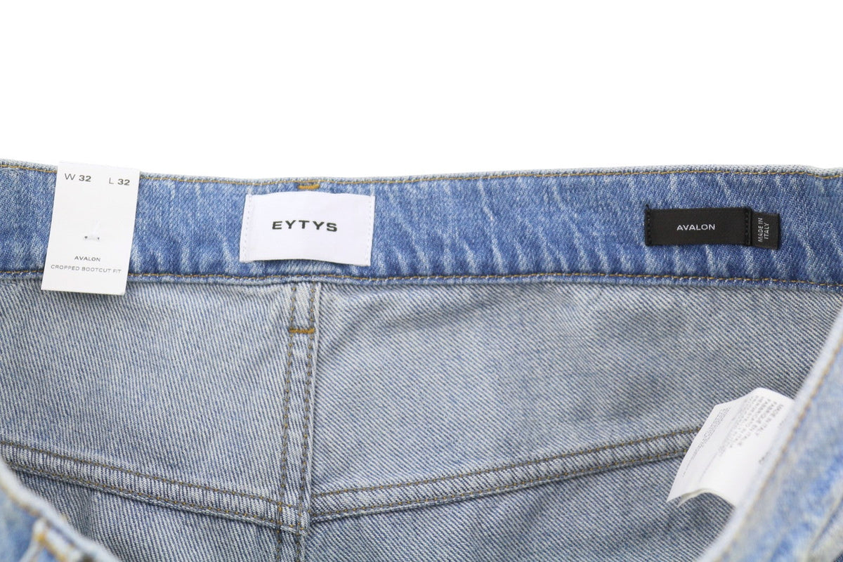 Eytys Avalon Torn Indigo Przycięte Bootcut Damskie Jeansy Męskie Uniseks Rrp370