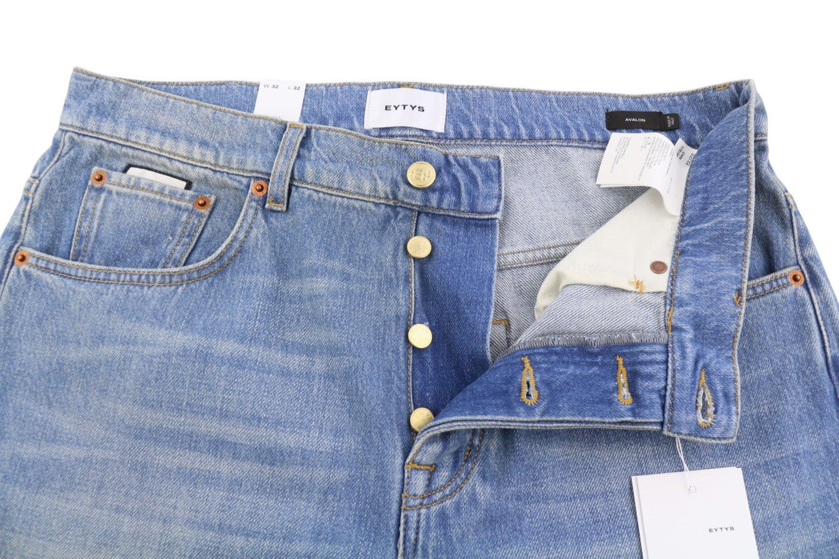 Eytys Avalon Torn Indigo Przycięte Bootcut Damskie Jeansy Męskie Uniseks Rrp370