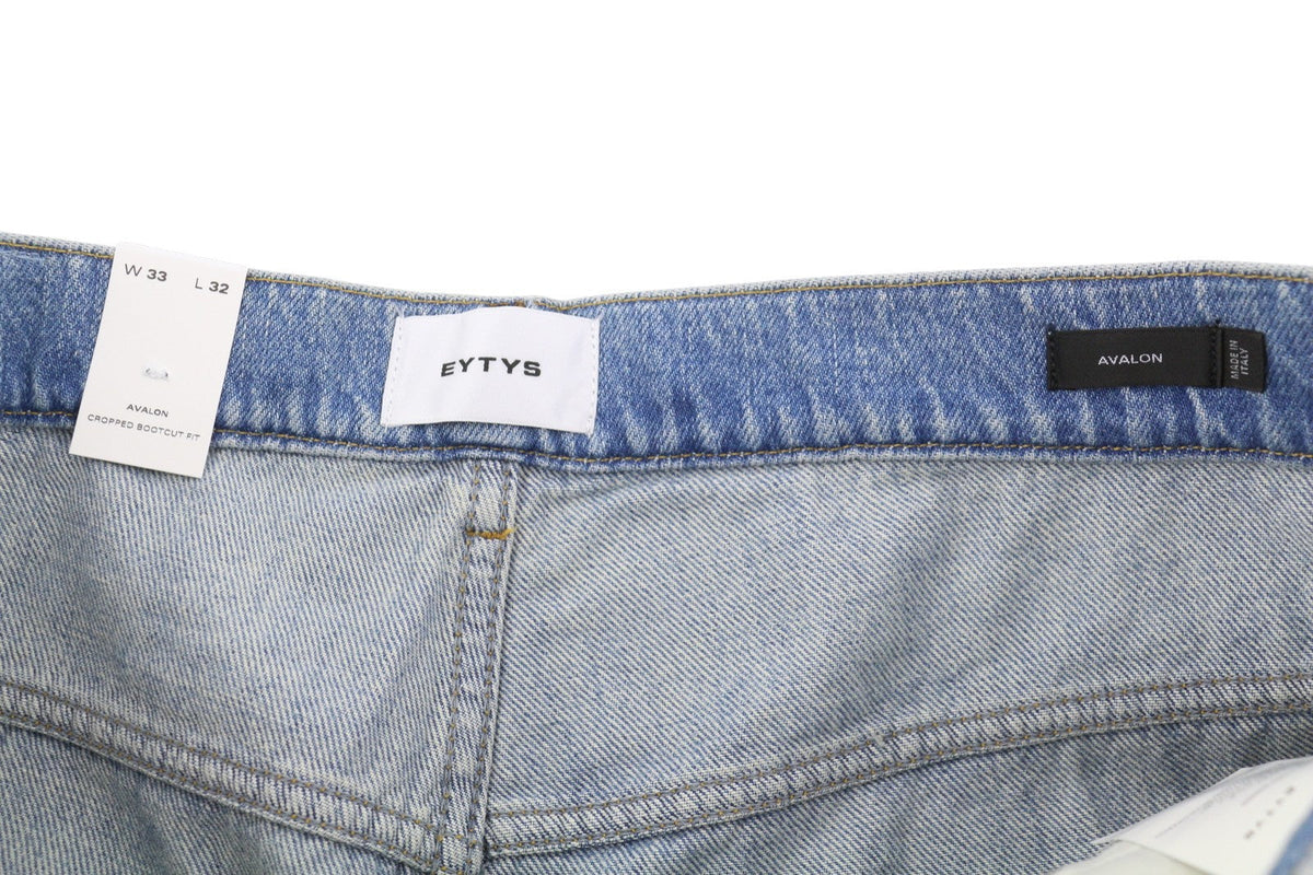 Eytys Avalon Torn Indigo recadrée Bootcut femmes Jeansmen unisexe Rrp370