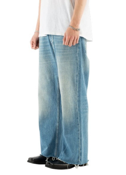 Eytys Avalon Torn Indigo Cropped Bootcut Donna Jeansmen Unisex Rrp370