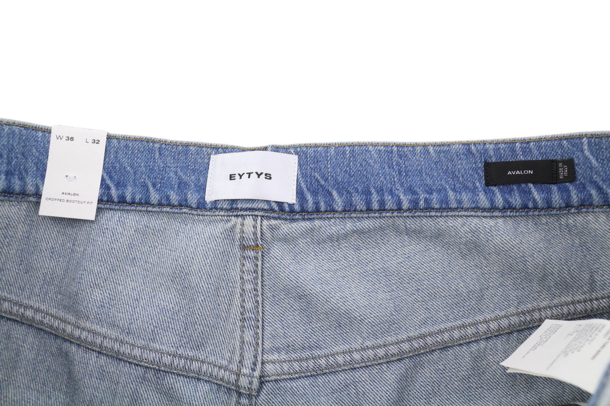Eytys Avalon Torn Indigo Cropped Bootcut Donna Jeansmen Unisex Rrp370