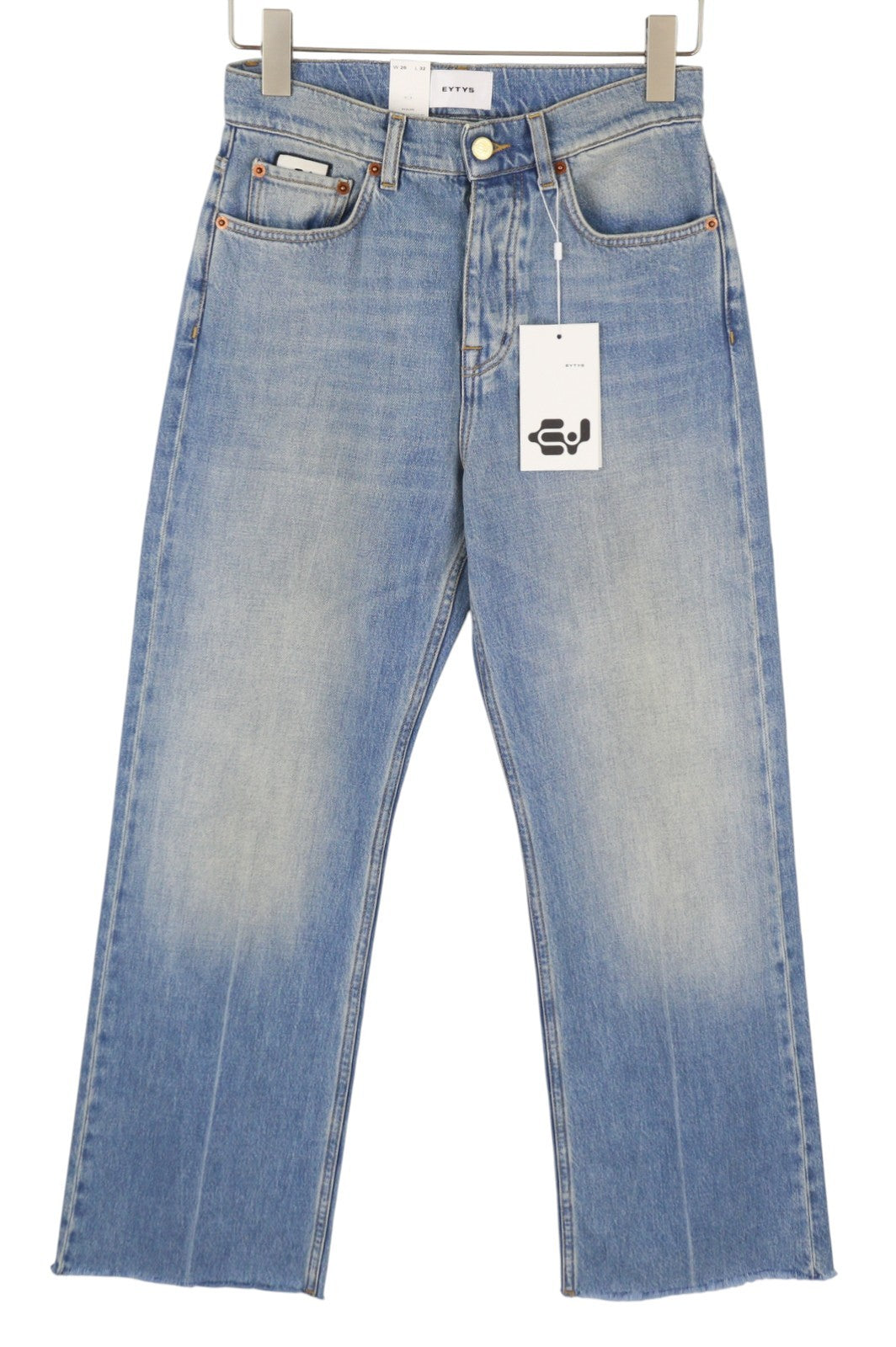 Eytys Avalon Torn Indigo Cropped Bootcut Donna Jeansmen Unisex Rrp370
