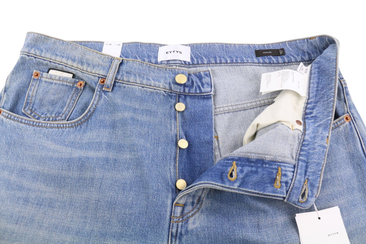 Eytys Avalon Torn Indigo Cropped Bootcut Donna Jeansmen Unisex Rrp370