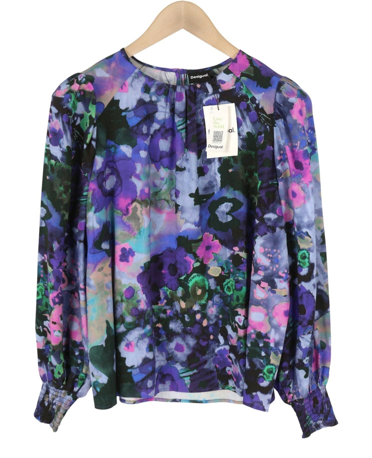 Desigual Blus Cairo Rep Camicetta da donna con stampa floreale colorata a maniche lunghe