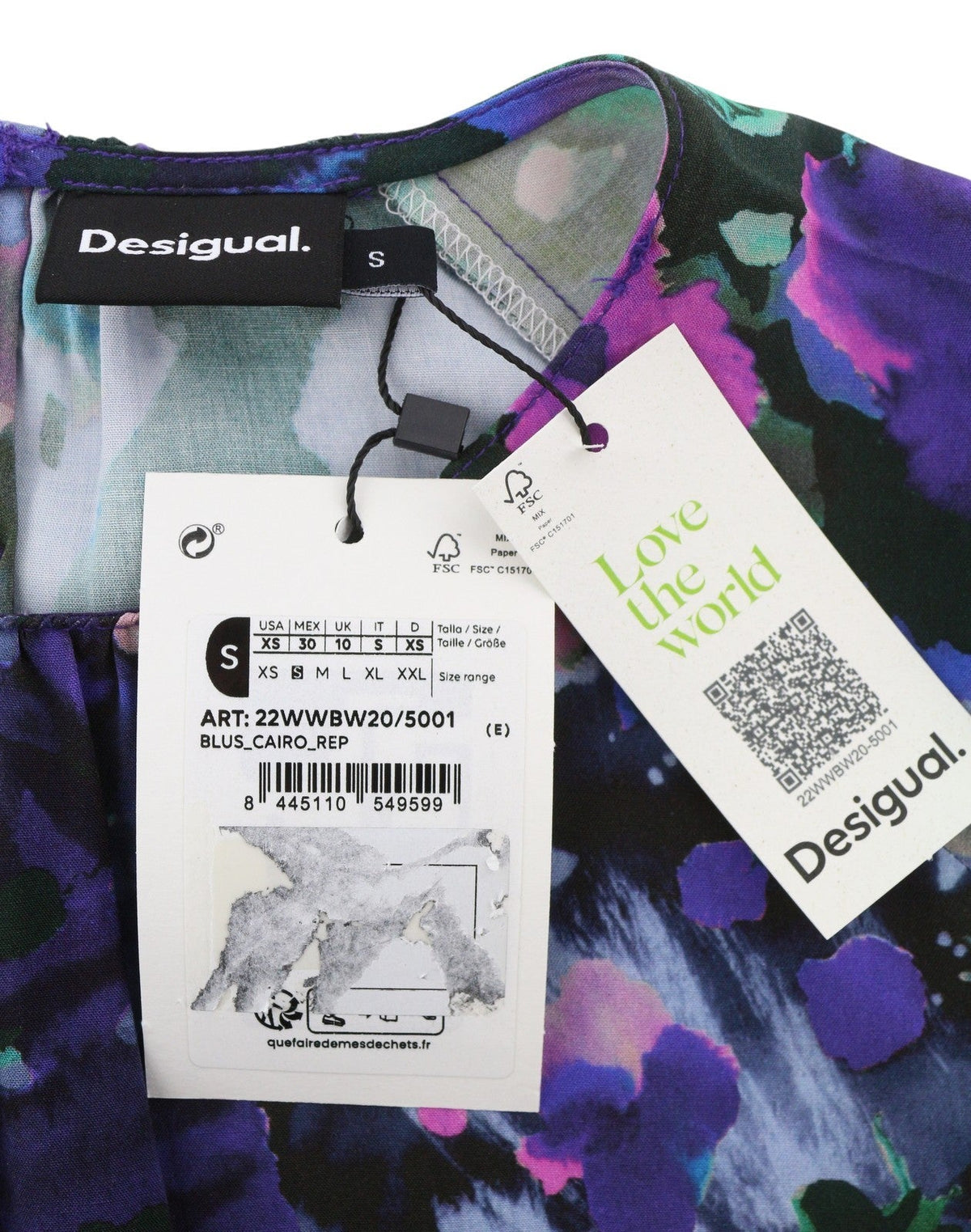 Desigual Blus Cairo Rep Camicetta da donna con stampa floreale colorata a maniche lunghe