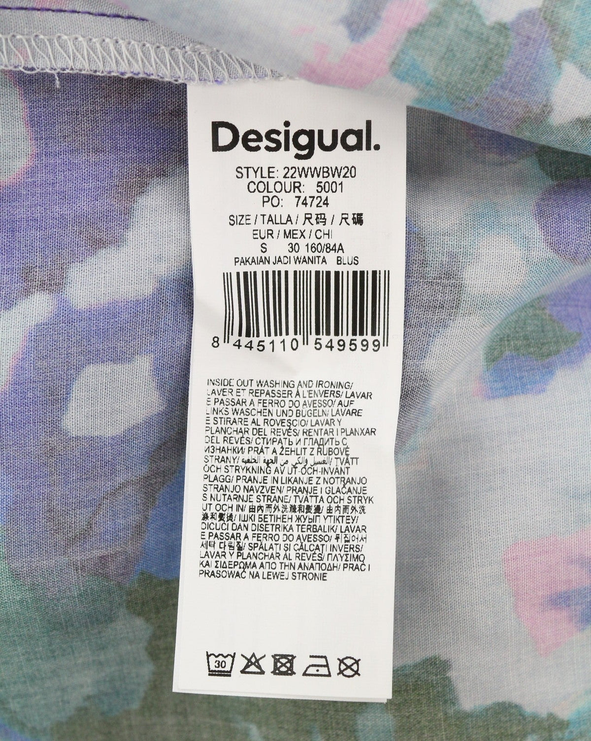 Desigual Blus Cairo Rep Camicetta da donna con stampa floreale colorata a maniche lunghe