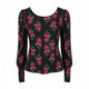 Desigual Ts Kim Mná Blouseblack Priontáil Floral Oscail Ar ais Muinchille Fada