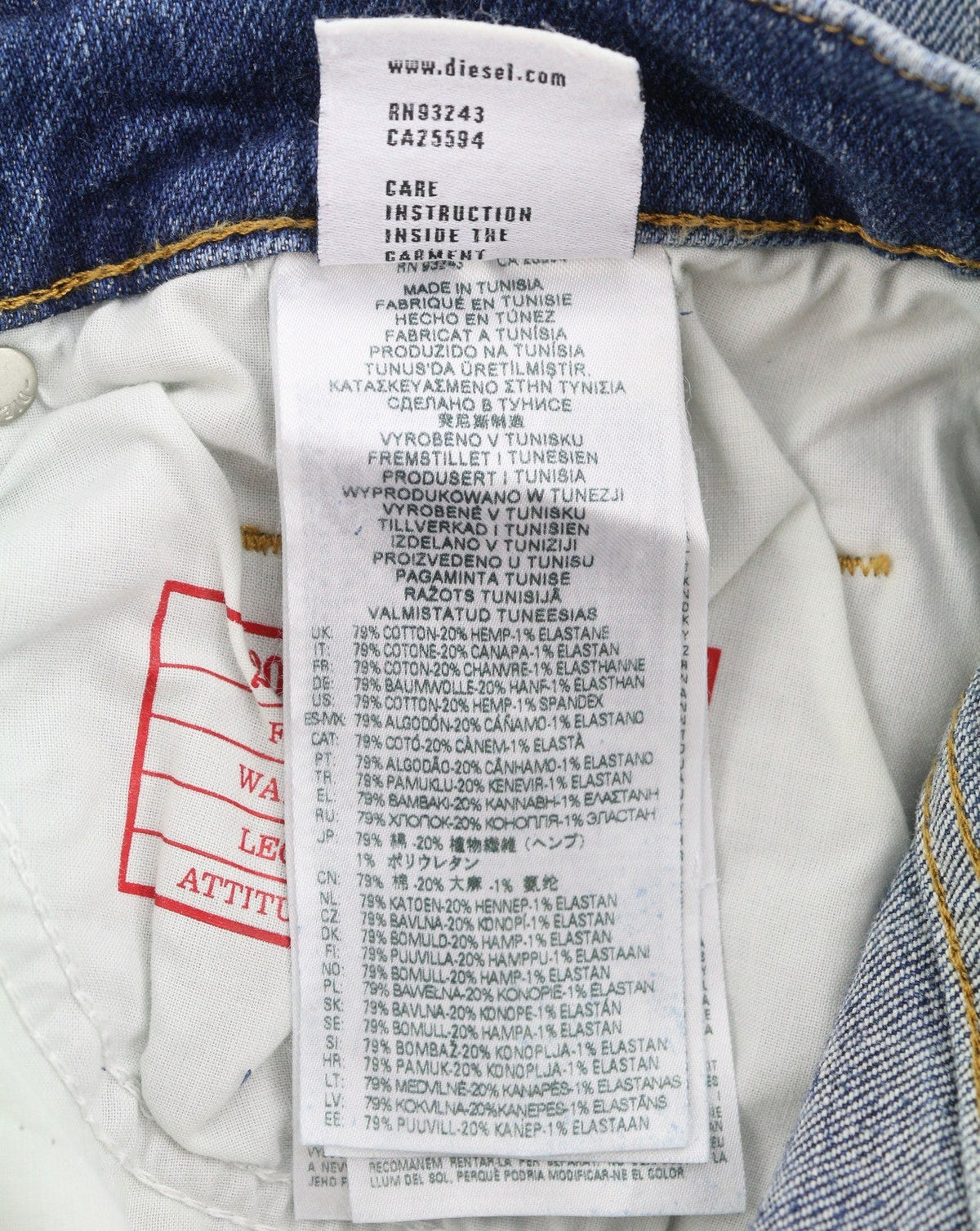 Diesel 2020 D-viker 007l1 Férfi Jeansregular Fit egyenes láb Rrp352