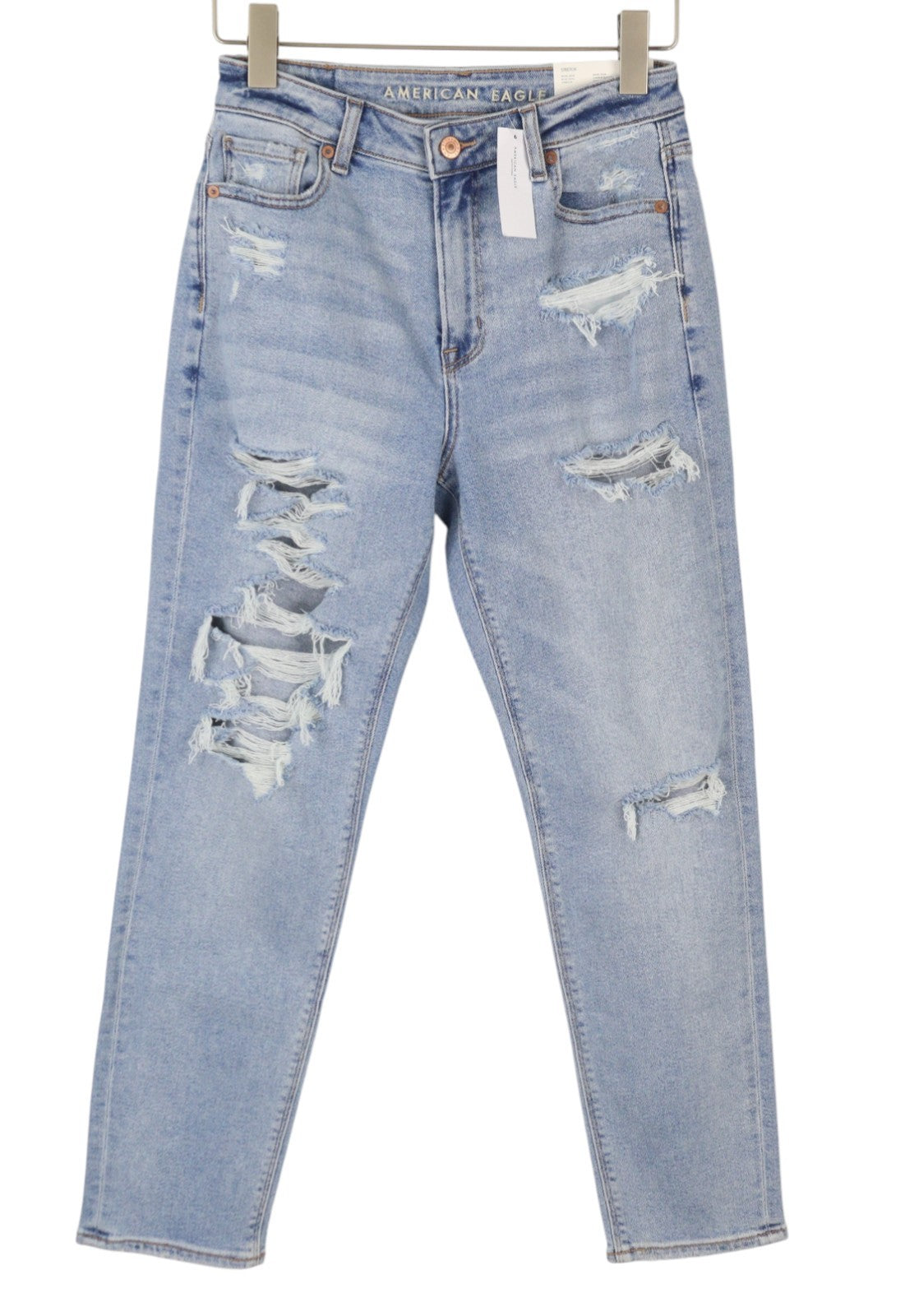 American Eagle Outfitters Mama Kobiety Jeansblue Path Stretch Distress