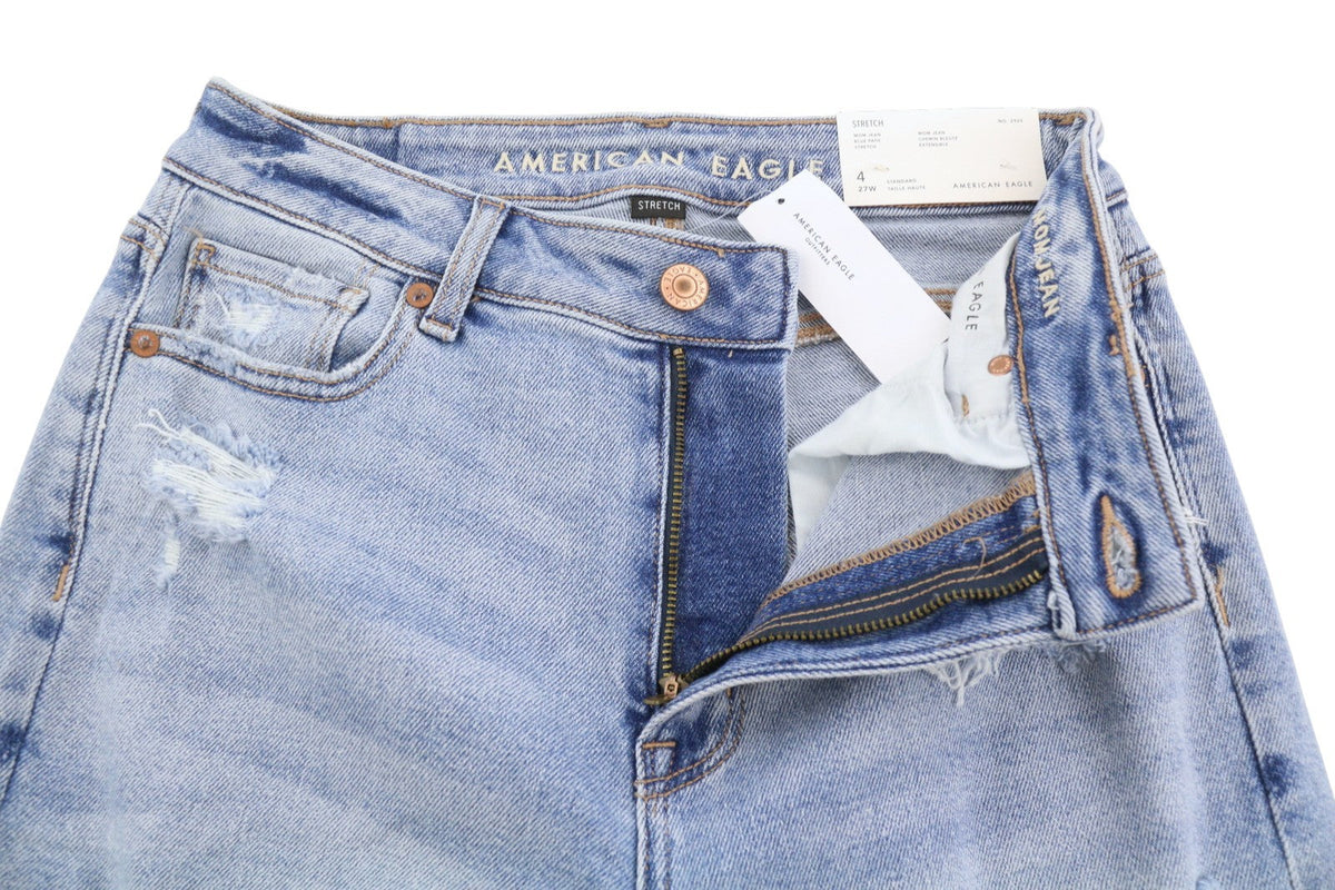 American Eagle Outfitters Mama Kobiety Jeansblue Path Stretch Distress