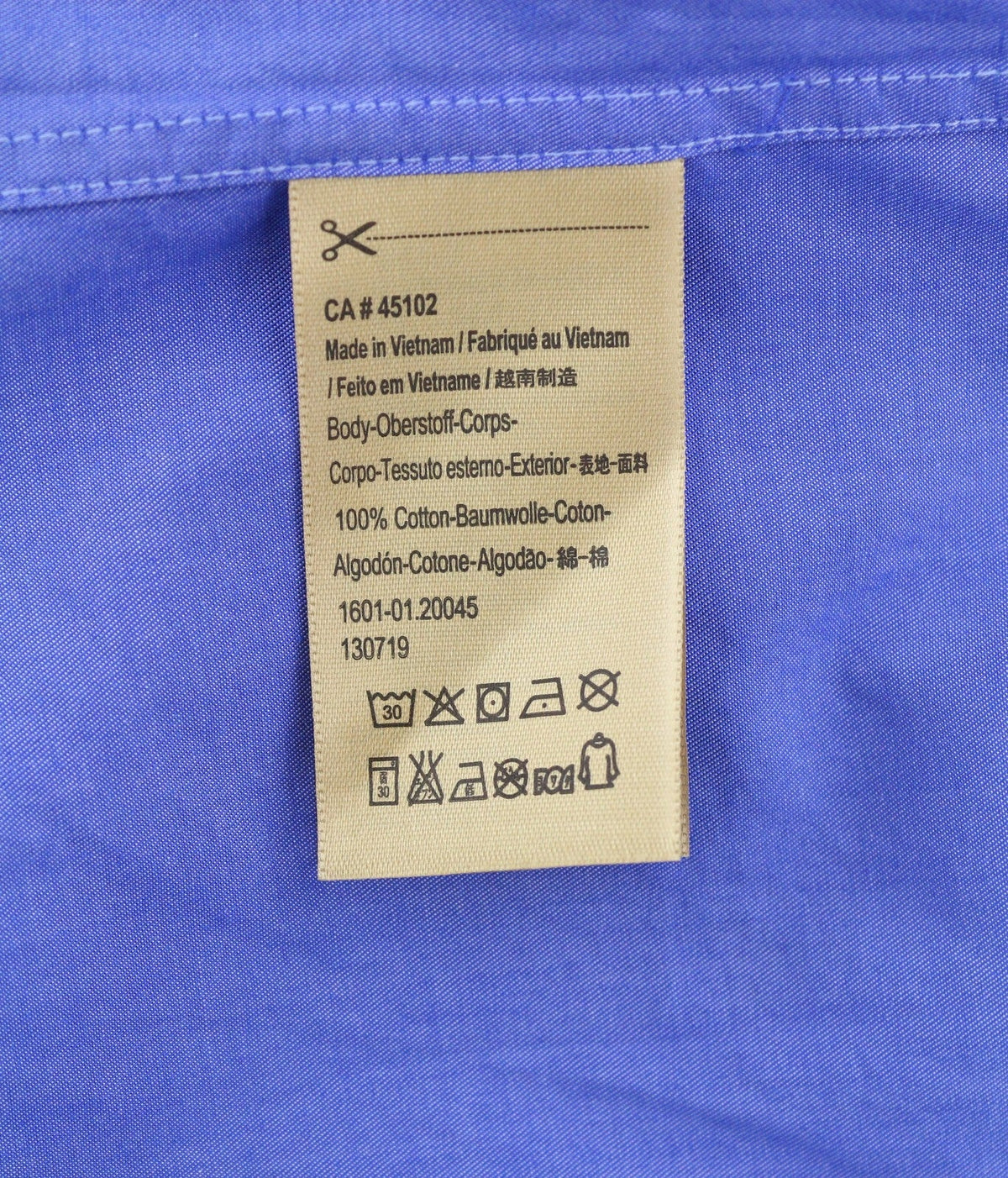 Scotch & Soda Camisa Hombre Azul Slim Fit Spread Button-up Algodón