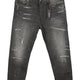 Diesel Mharky 083ab Heren Jeansgrijs Vervaagde Snorharen Geschilderd Distress Rigid