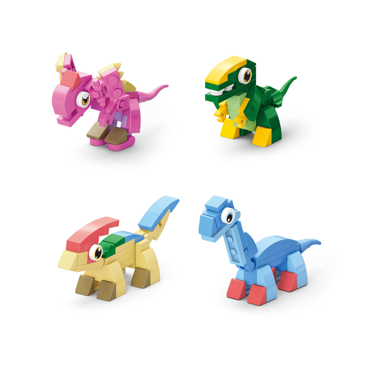 Bouwset met 12 dinosaurusfiguren