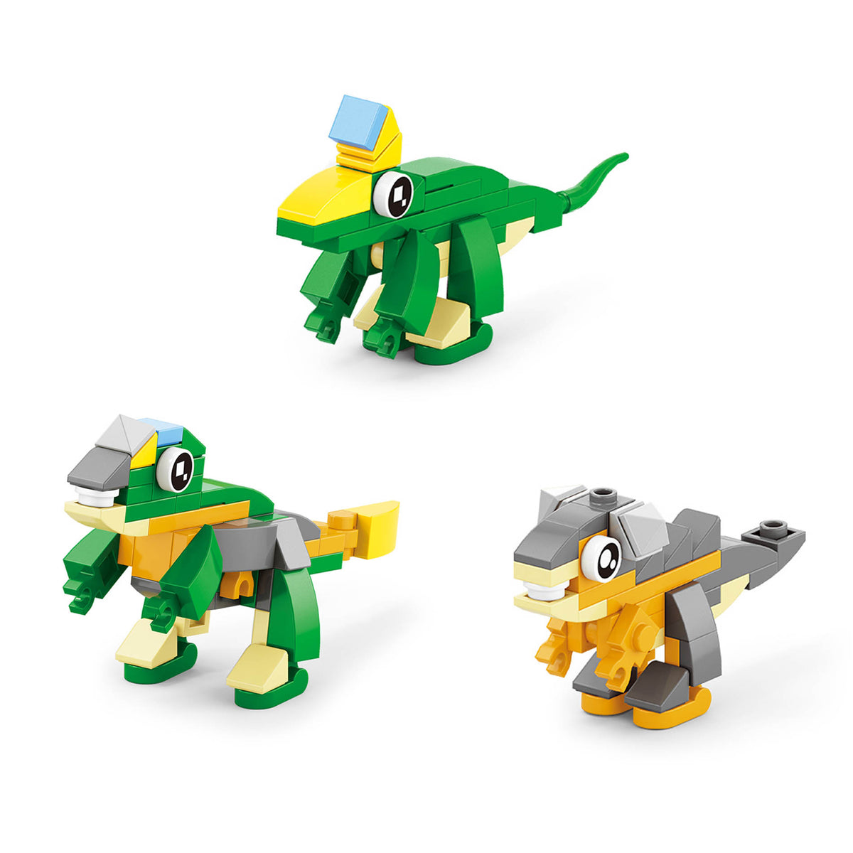 Bouwset met 12 dinosaurusfiguren