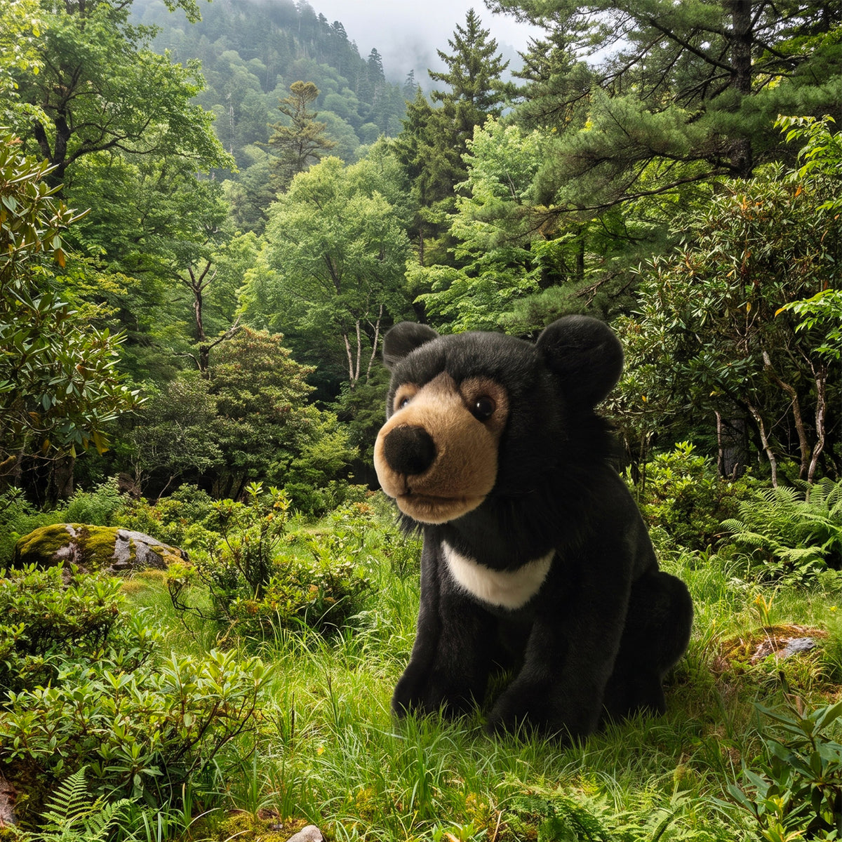 Plush Asiatic Black Bear 32 Cm Eco-friendly