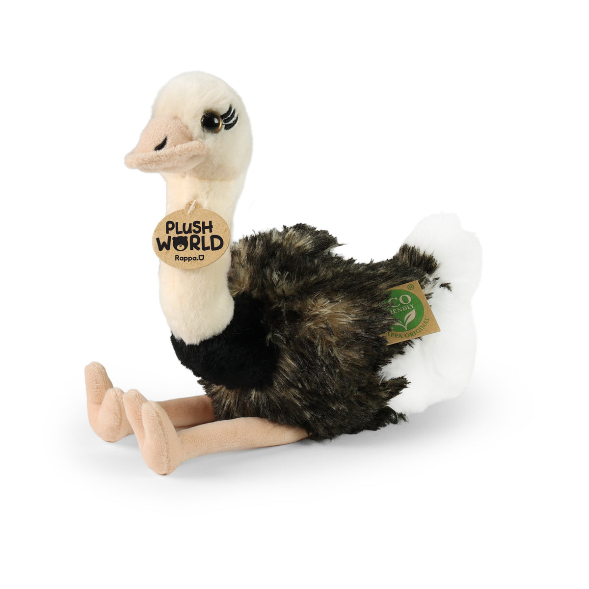 Avestruz de pelúcia 33 cm Mundo de pelúcia ecológico