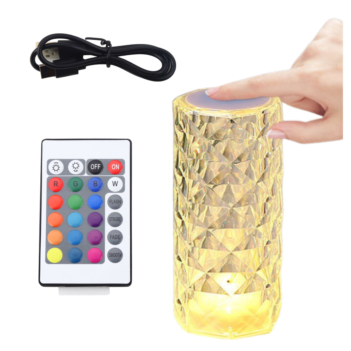 Kristallen led-nachtlamp 16 kleuren Touch-afstandsbediening