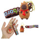 Keychain Capybara Figurine With Red Scarf Pendant Carabiner Ring