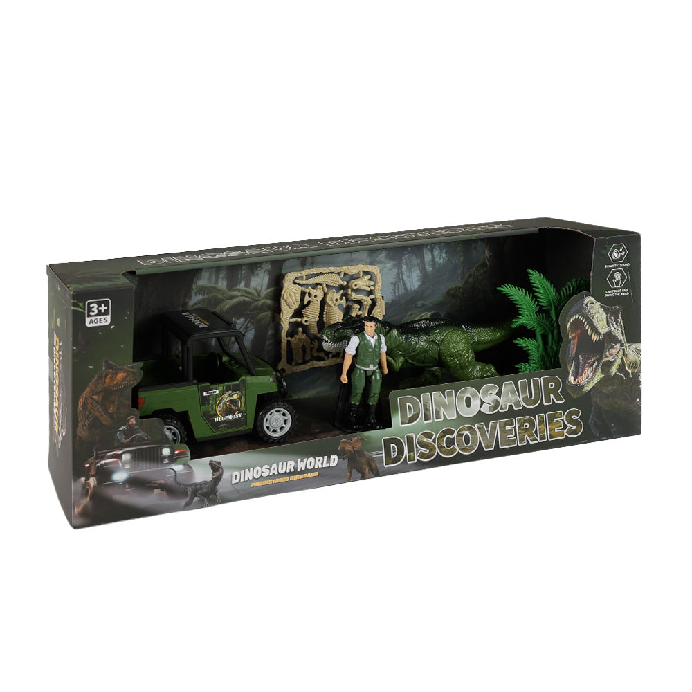 Dino Park Set With Car And Dinosaur With Sounds