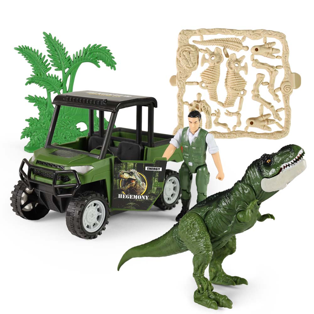 Dino Park Set With Car And Dinosaur With Sounds