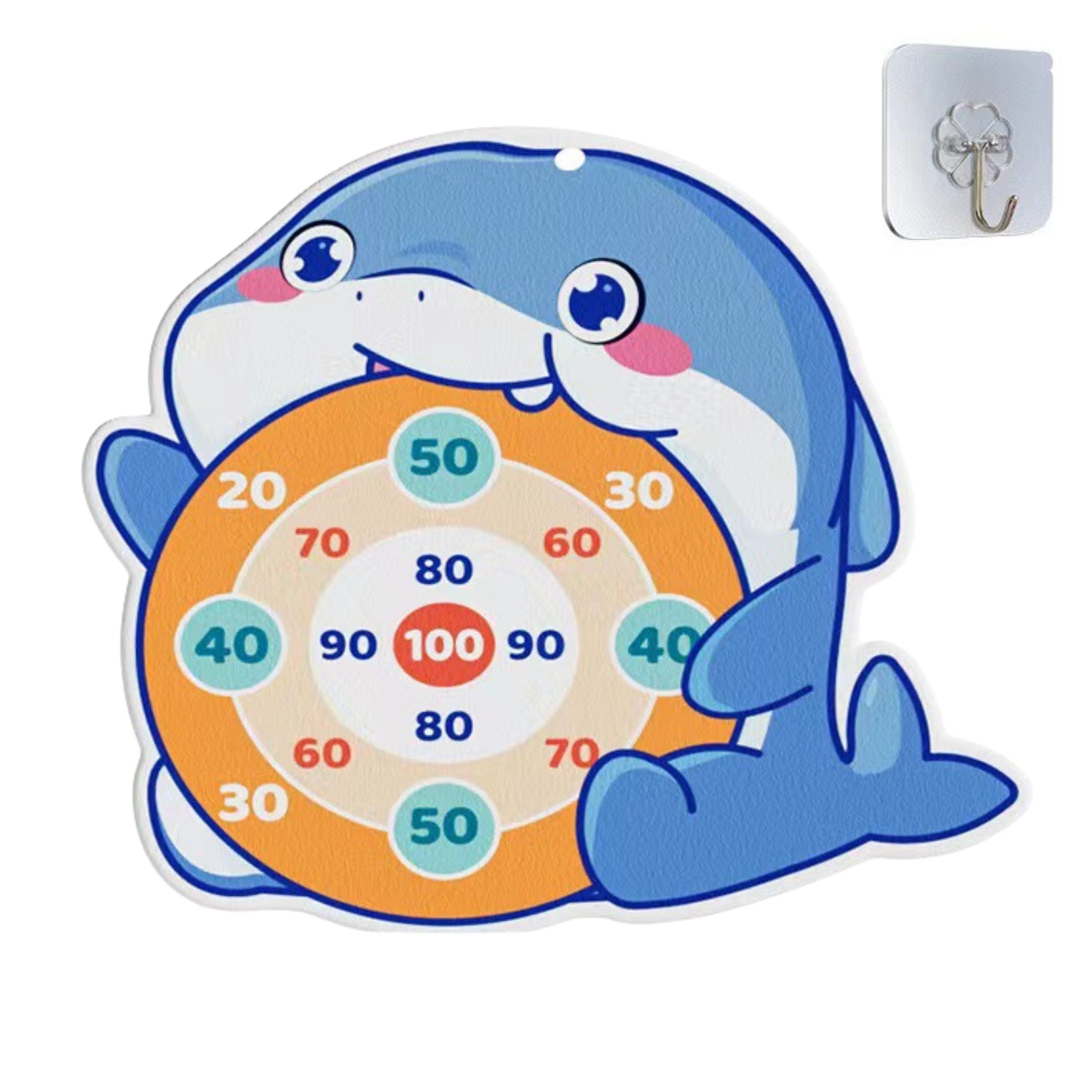 Velcro Ball Gun With Fabric Target Whale Blue