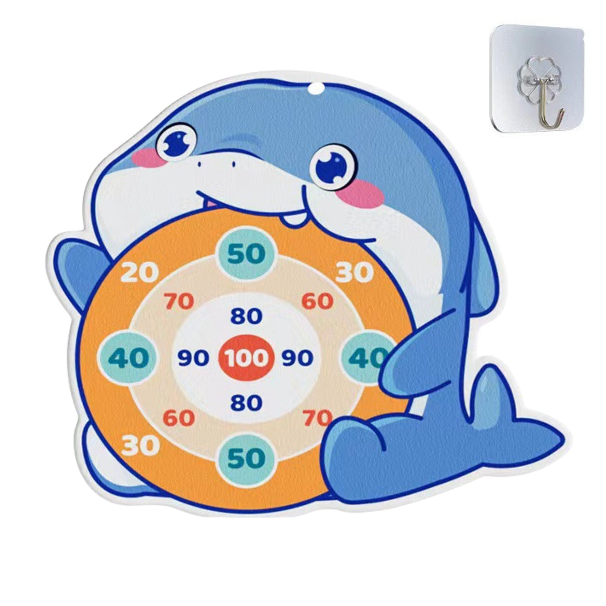 Velcro Ball Gun With Fabric Target Whale Blue