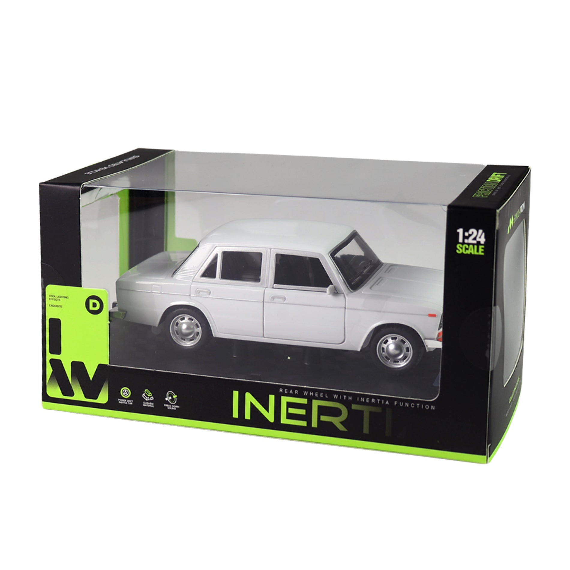 White Car With Sound And Lights 18 Cm