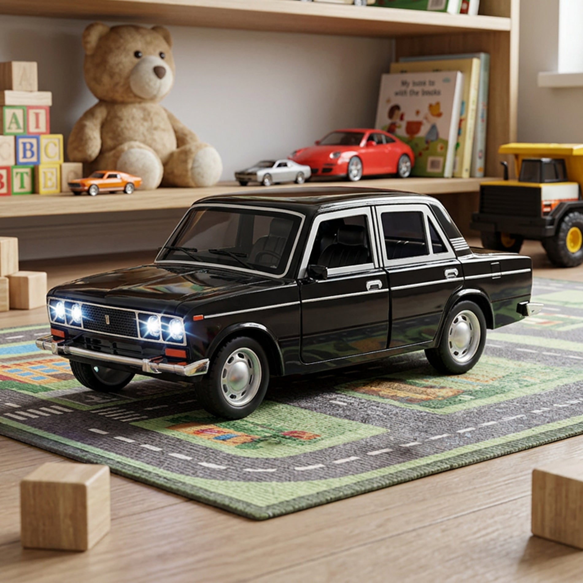 Black Car With Sound And Lights 18 Cm