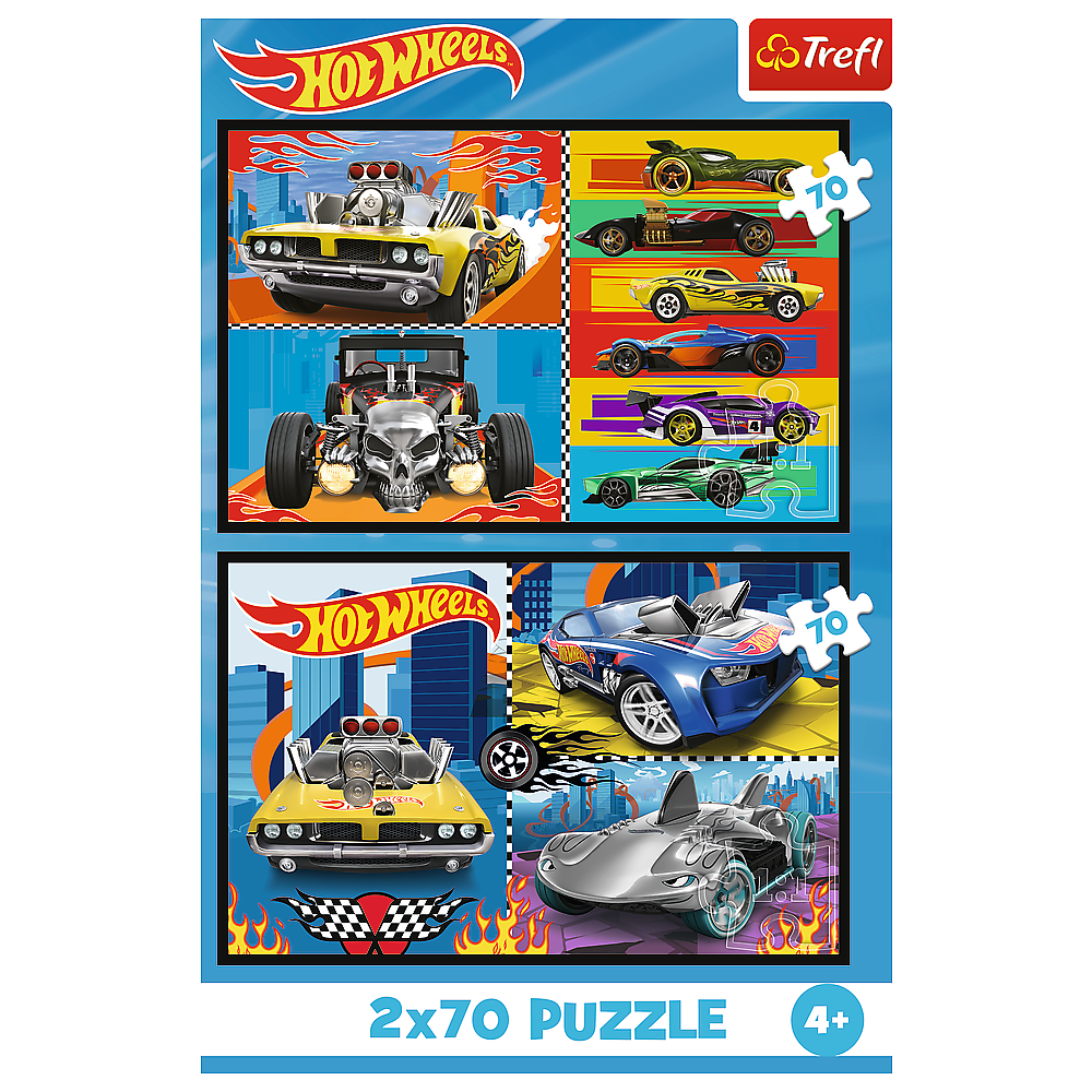 Puzzle - 2x70 - Cars - Hot Wheels Trefl 34442