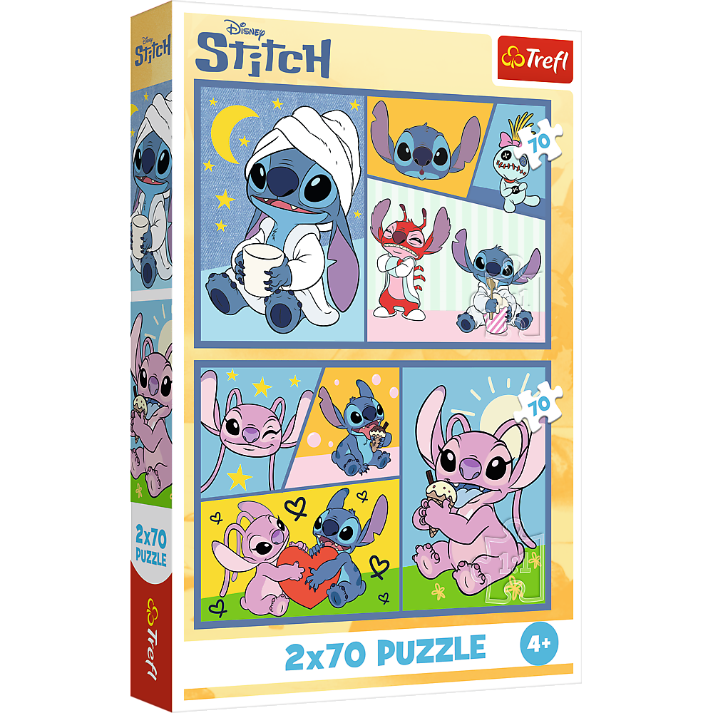 Puzzle 2x70 There's No Boredom With Stitch Disney Lilo Stitch Trefl 34444
