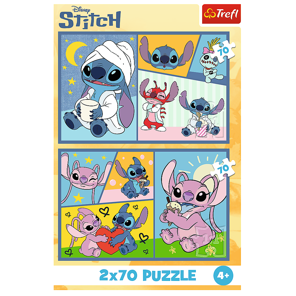 Puzzle 2x70 There's No Boredom With Stitch Disney Lilo Stitch Trefl 34444