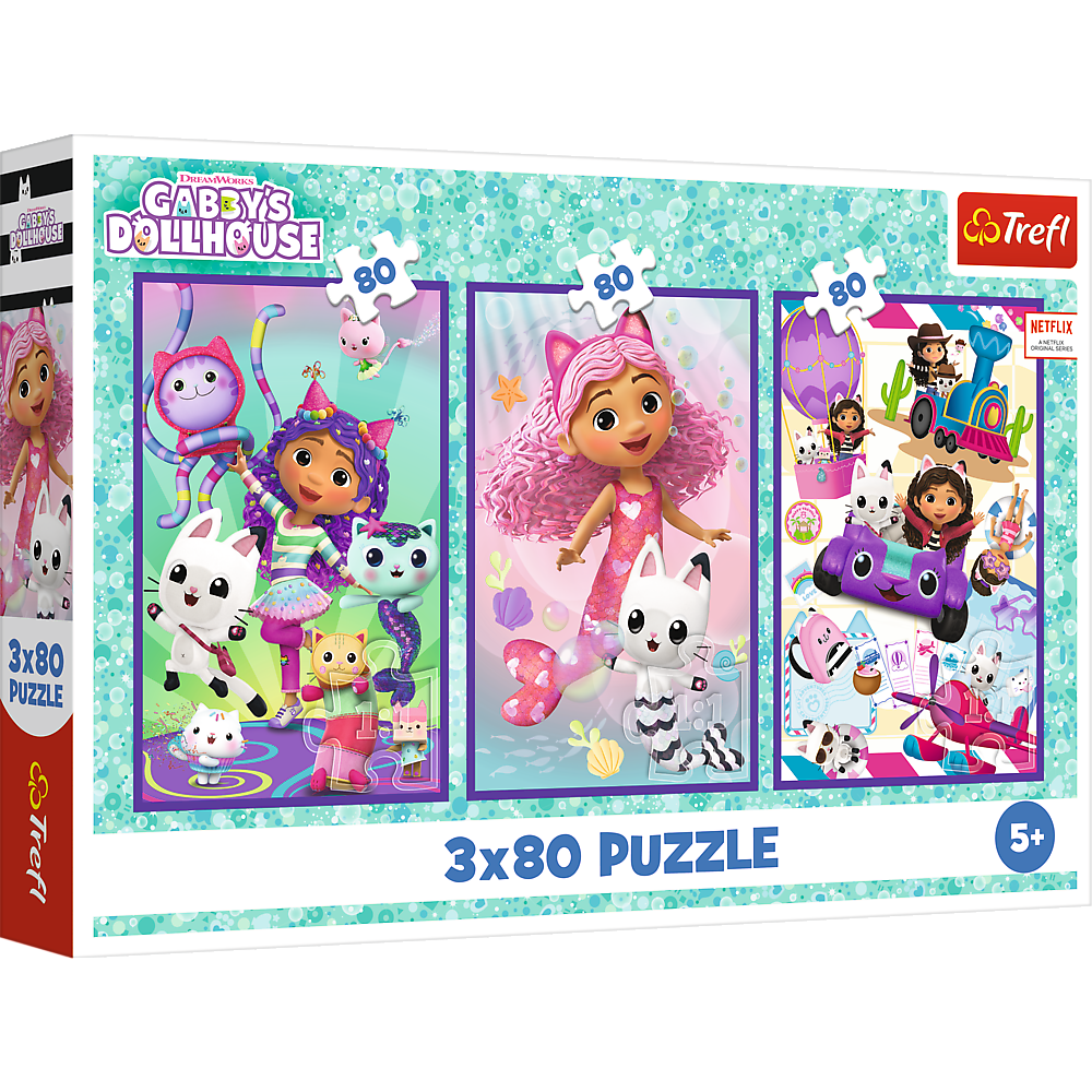 3x80-as puzzle – Gabby Trefl 34882 színes napjai