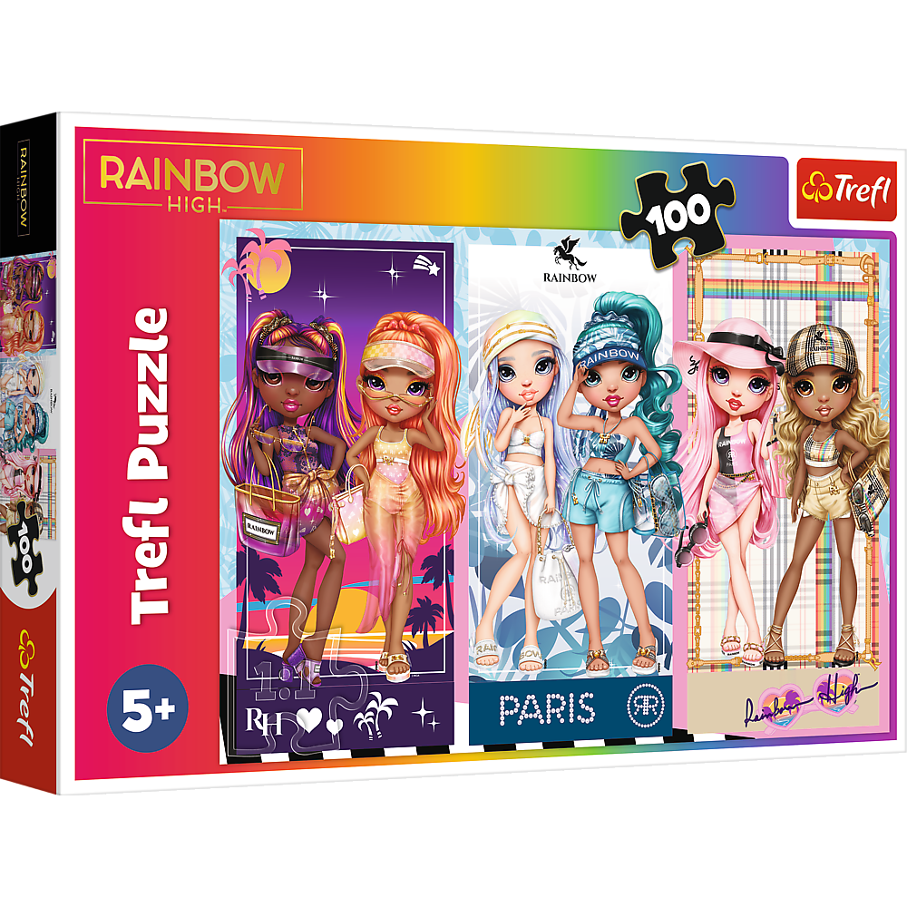 Puzzle - 100 - Rainbow Dolls - Mga Rainbow High Trefl 16444