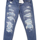 American Eagle Outfitters Tomgirl Kvinder Jeansshadow Patches Blue Distress