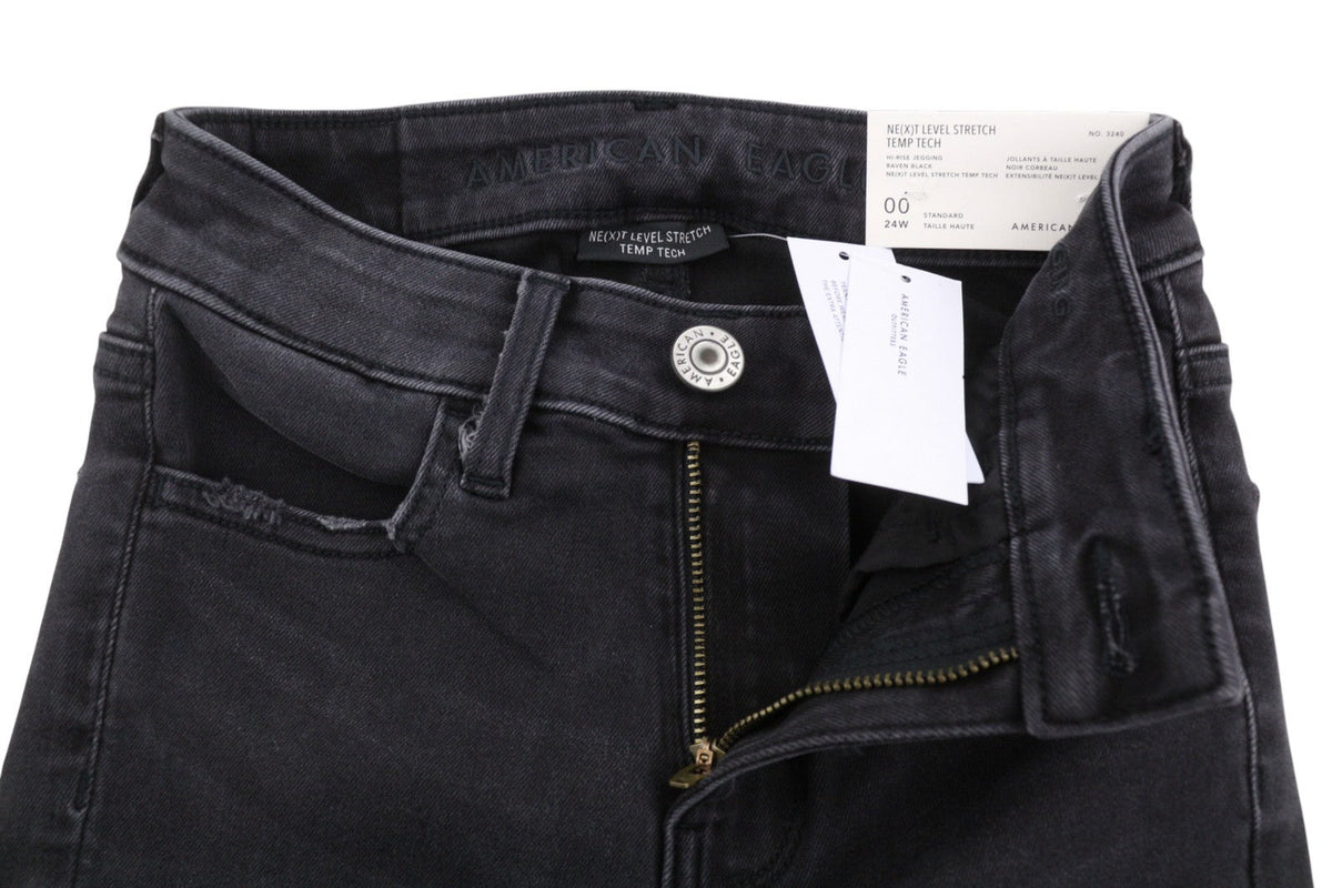 Outfitters American Eagle Hi-rise Jegging Women Jeansraven Black Distress