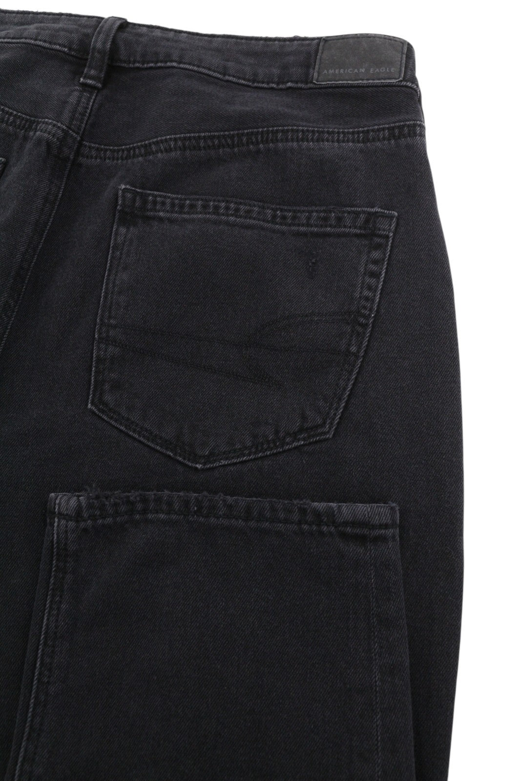 American Eagle Outfitters Mom Damen Jeans, bequemer Stretch-Bund, Distress
